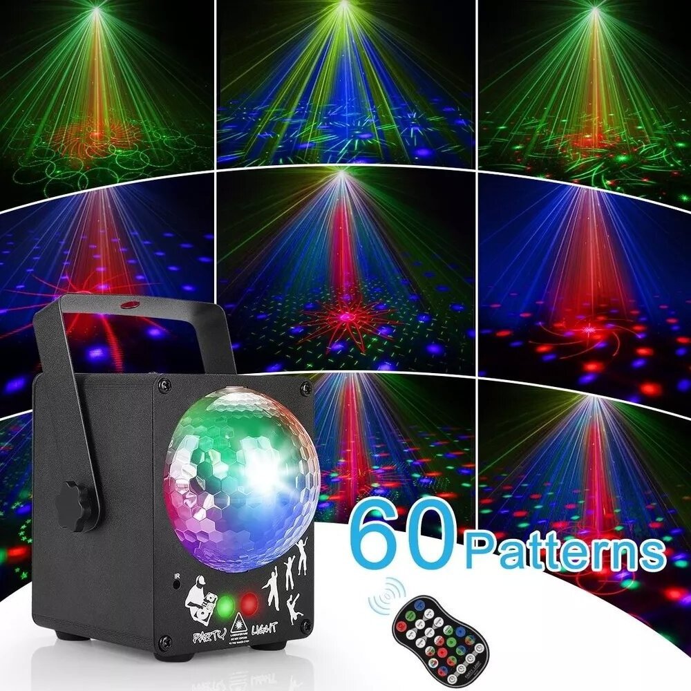 Party Disco Ball Lights Dj Rave Lights Stage Strobe Laser Lights Sound Activated With Remote Control For Xmas Club Bar Parties