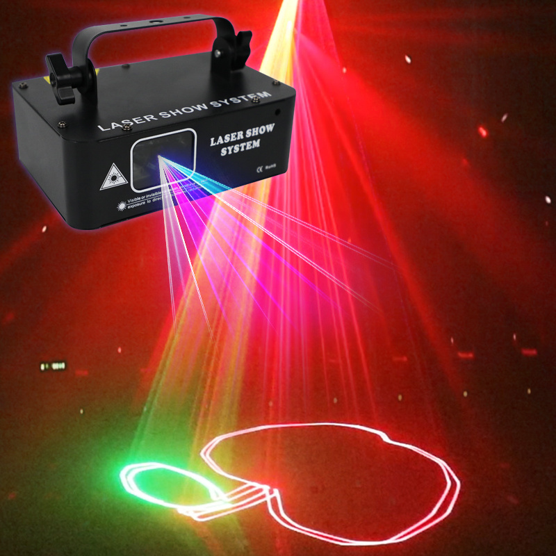 Full Color one Head Laser lamp DMX Animation Projector Party Beam Lights Sound Activated Lazer Light For Night Club Dance floor