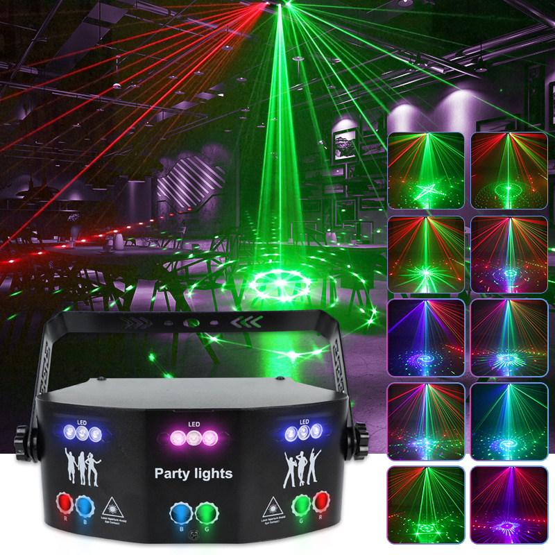 EXW 15 eyes dj strobe holiday lighting rgbwp dmx 512 mini beam 7r projector light led christmas lights for home party decoration