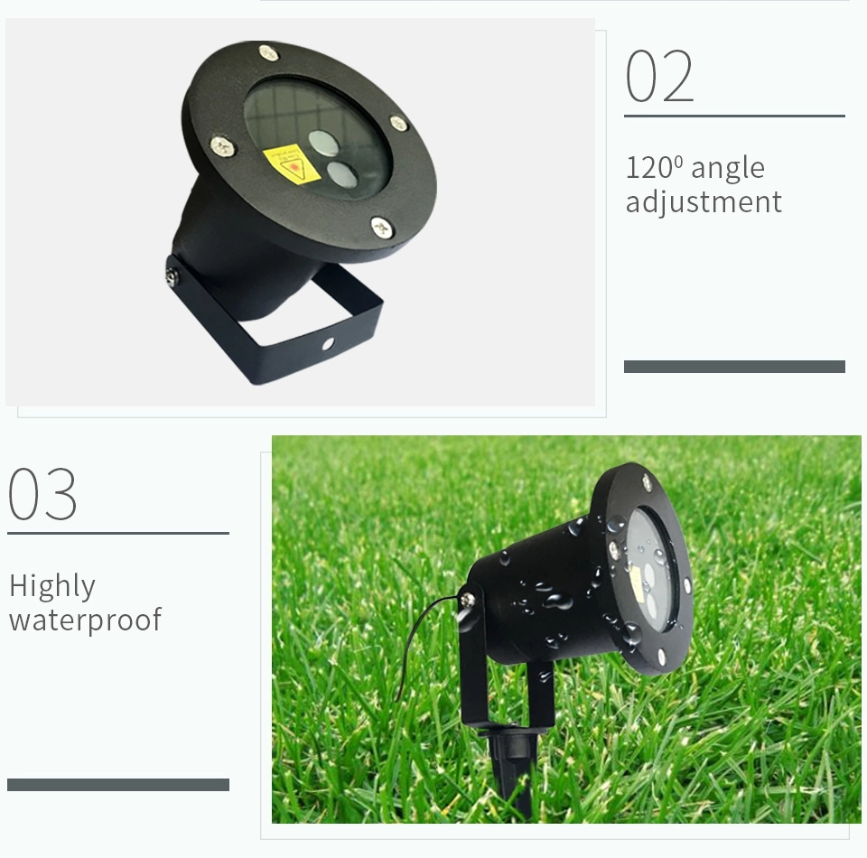 Creativity led outdoor waterproof light IP65 10W voice control 20 pattern red green laser lights for street garden lawn park