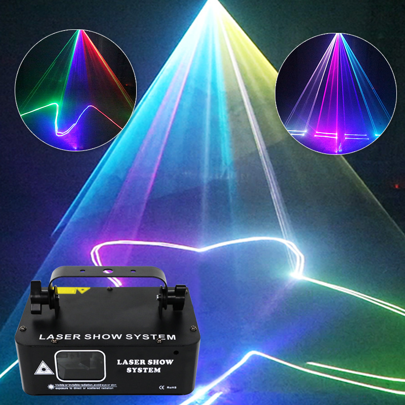 Full Color one Head Laser lamp DMX Animation Projector Party Beam Lights Sound Activated Lazer Light For Night Club Dance floor