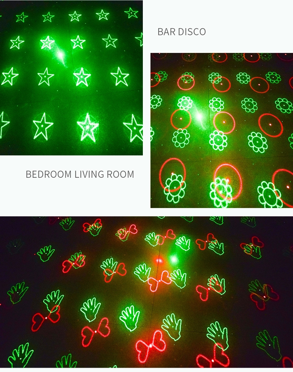 Creativity led outdoor waterproof light IP65 10W voice control 20 pattern red green laser lights for street garden lawn park