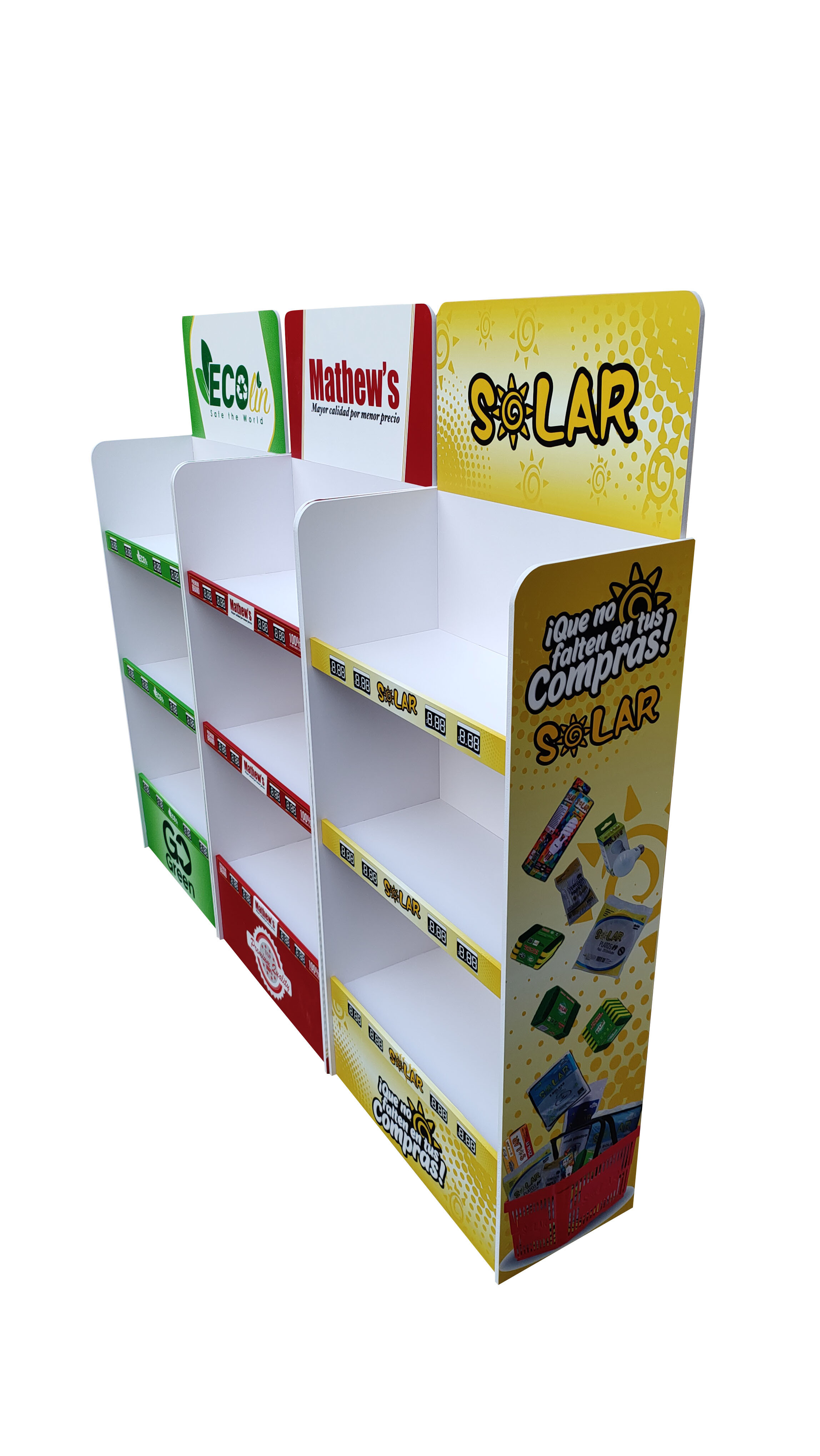 Supermarket Display Stand Customized  Promotion Foam PVC Floor Beverage Display Stand