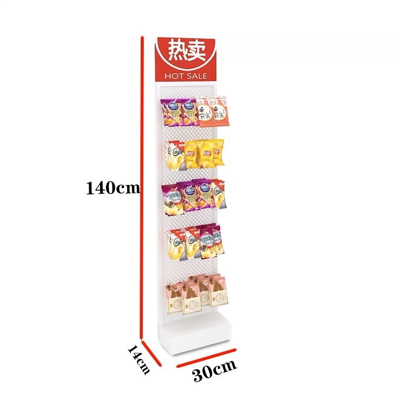 Heavy Duty Metal Hook Display Stands Retail Metal Accessories Snack Display Stand