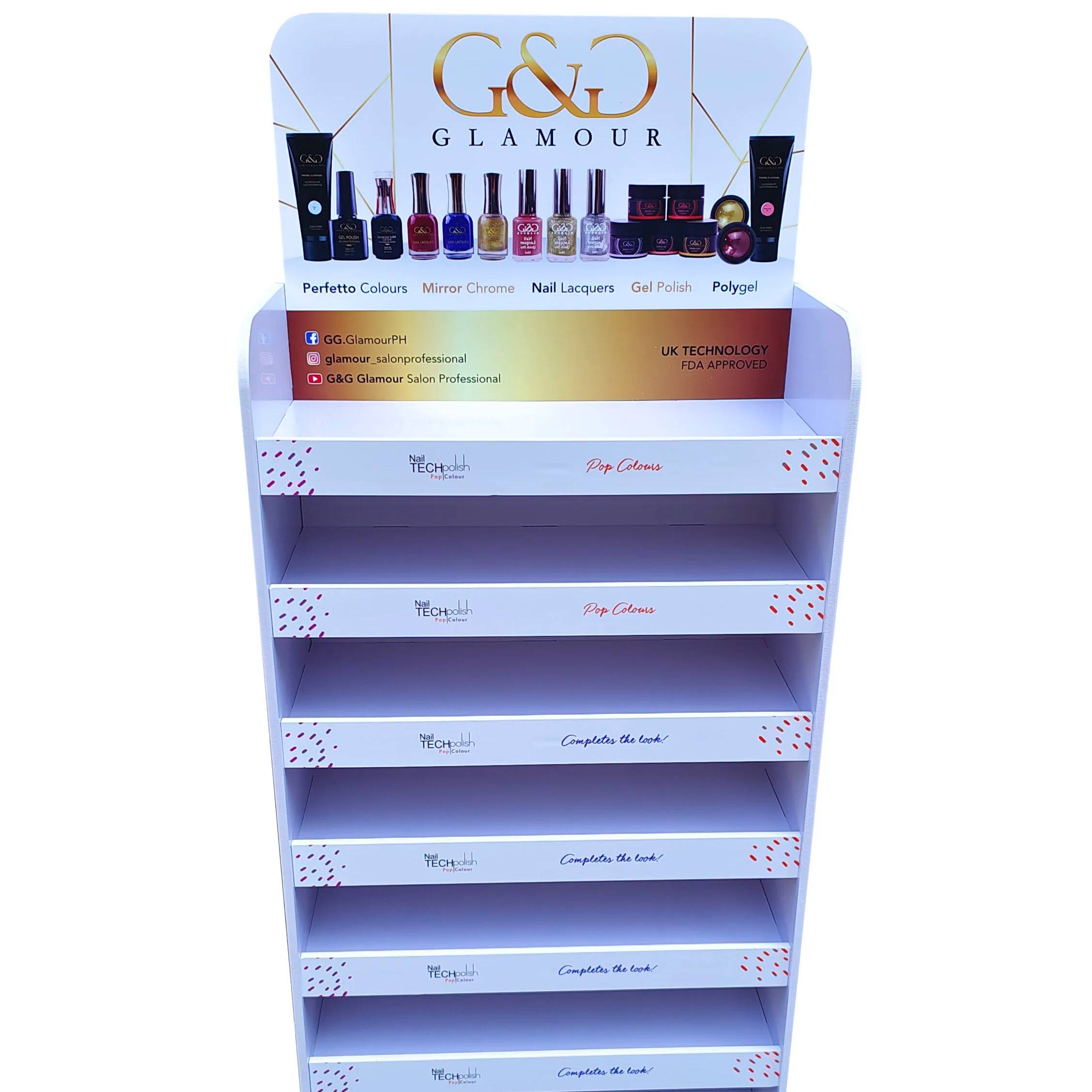 Manufacturer Direct Customized Design PVC Foam Board Display Shelf, Cosmetic Plastic Display Stand