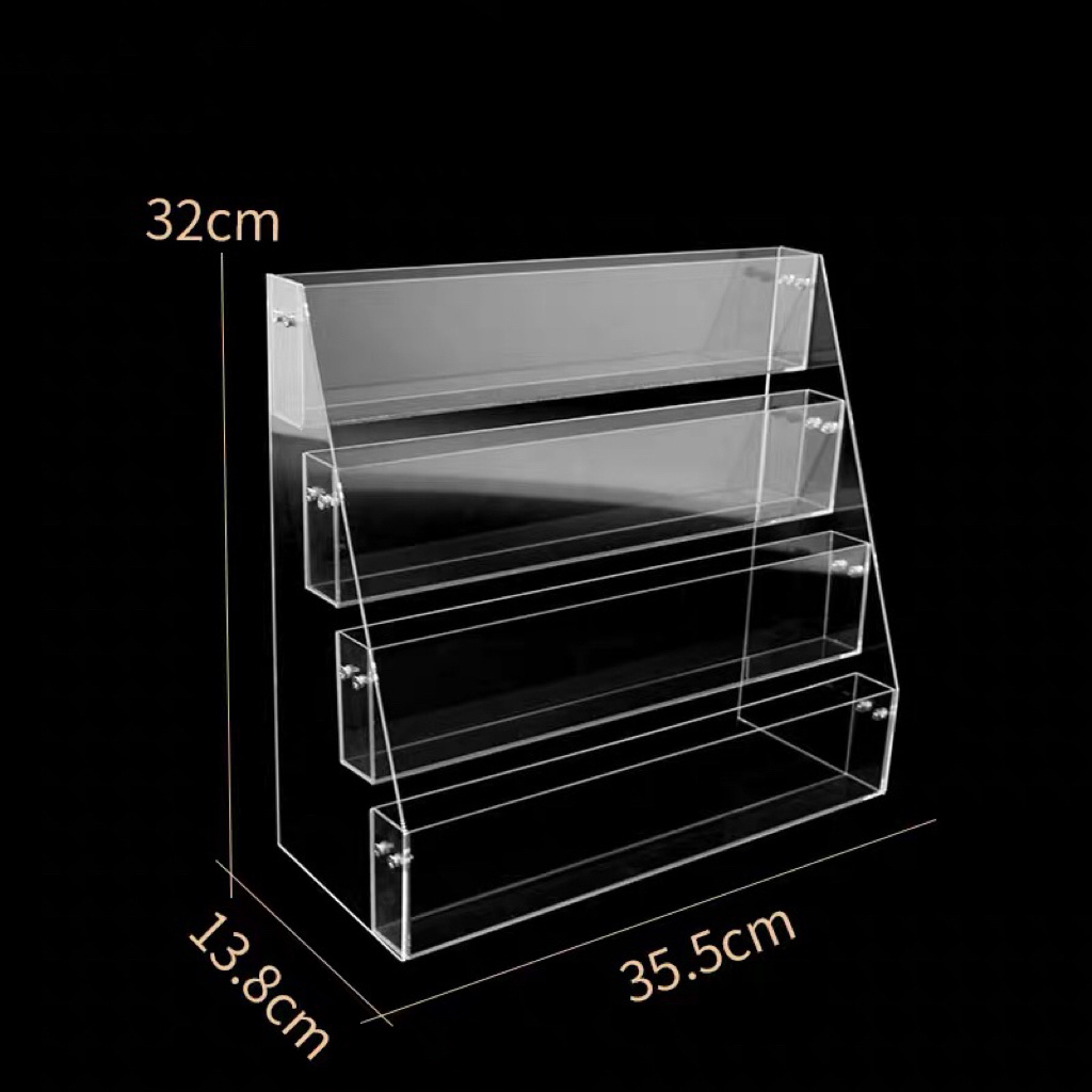 Acrylic Countertop Book Display Stand for Stationery Store A3 A4 A5 Card Display Book Plastic Display Racks