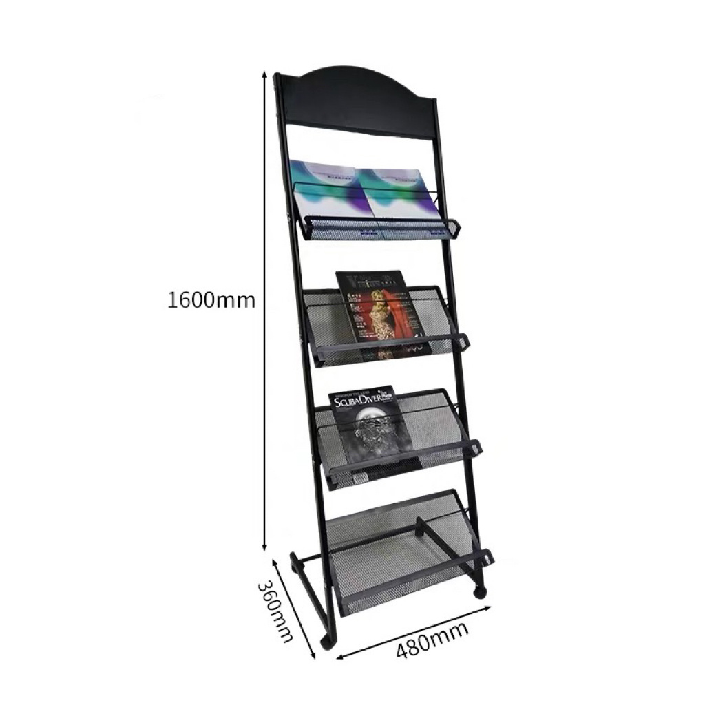 Magazine Display Rack New Design Fold Metal Magazine Racks Metal Brochure Holder Display Stand