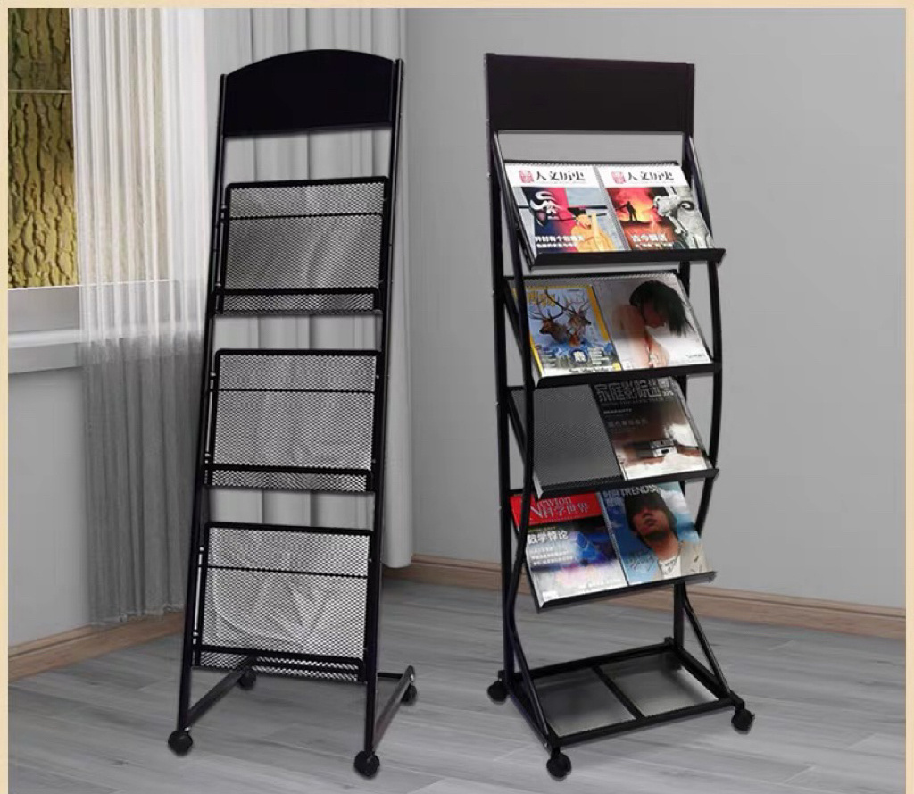 Magazine Display Rack New Design Fold Metal Magazine Racks Metal Brochure Holder Display Stand