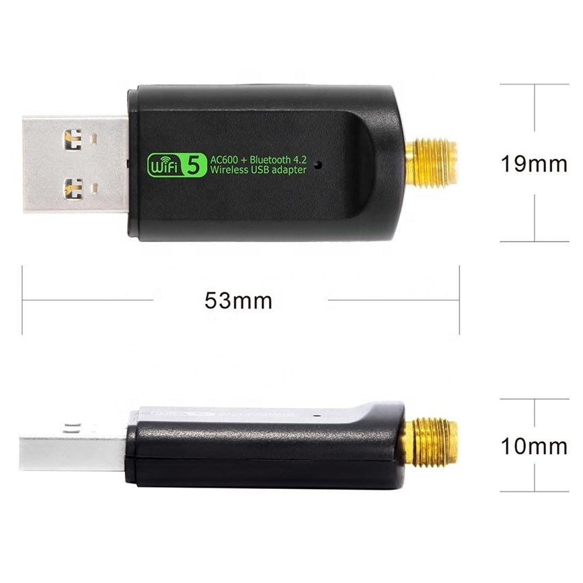 adaptador bt wifi usb dual band RTL8821CU 2 in one combo wireless bluetooth 4.2  usb dongle with external antenna