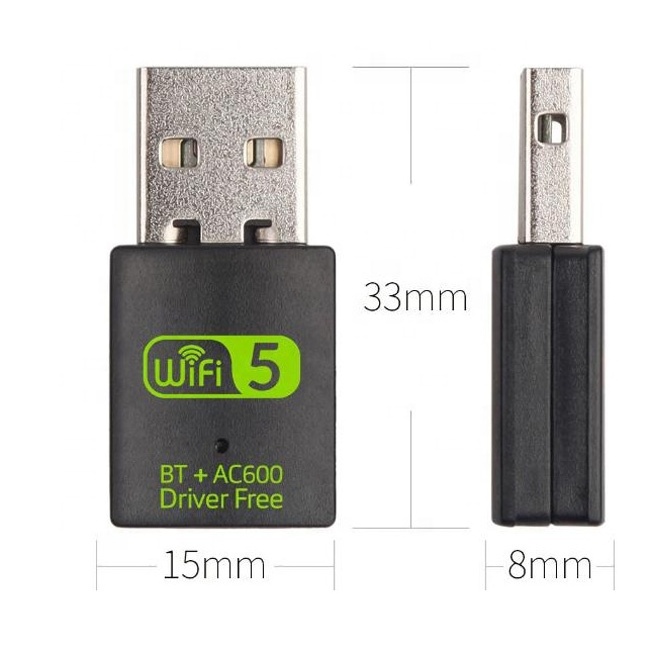 Free driver 600Mbps USB Wifi Receiver Dongle RTL8821CU Wifi Adapter 2 in one wifi bt dongle