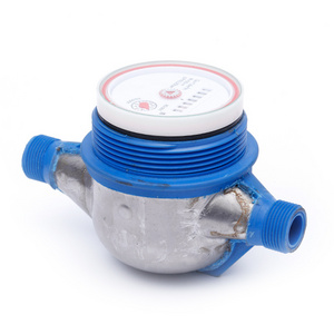 SNI standard multi-jet dry type pulse output digital nylon plastic mechanical cold water flow meter with iron plate