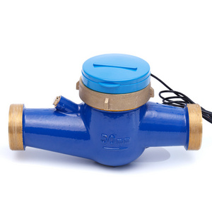 Popular in India ISO4064 Class B pulse multi jet dry type brass remote control cold water meter with outer adjustment device