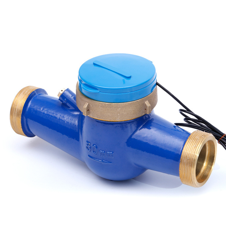 Popular in India ISO4064 Class B pulse multi jet dry type brass remote control cold water meter with outer adjustment device