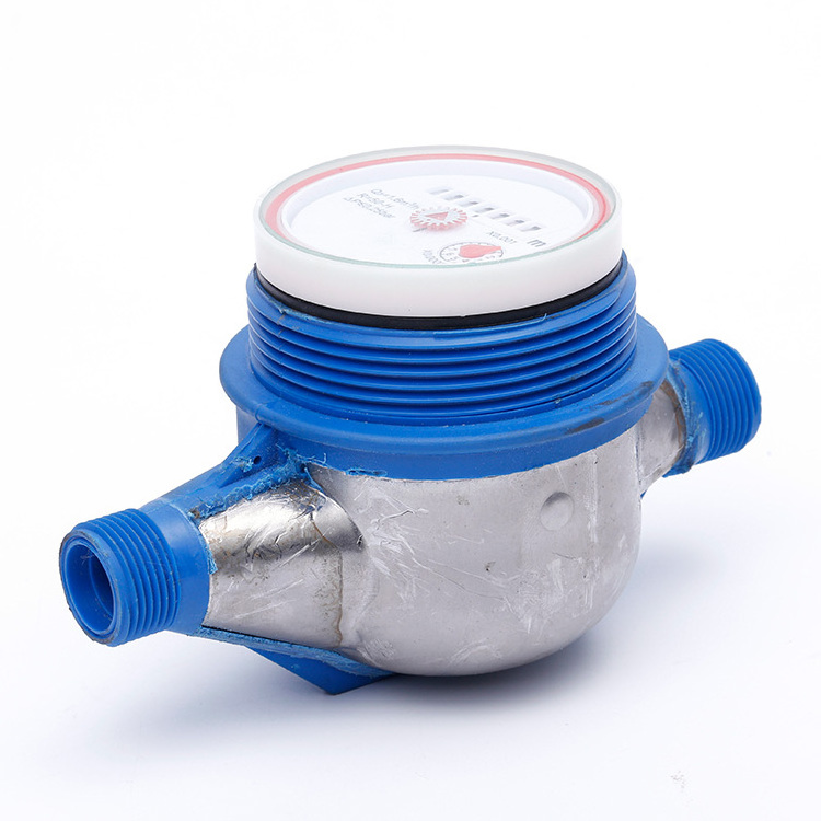 SNI standard multi-jet dry type pulse output digital nylon plastic mechanical cold water flow meter with iron plate