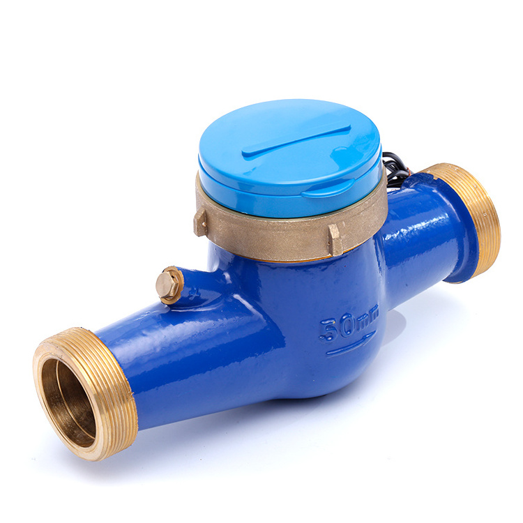 Popular in India ISO4064 Class B pulse multi jet dry type brass remote control cold water meter with outer adjustment device