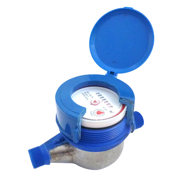 SNI standard multi-jet dry type pulse output digital nylon plastic mechanical cold water flow meter with iron plate