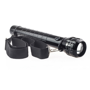 Outdoor hiking patrol utility high power big led torch flashlight with compass