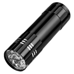 Camping Mini 9 LED flashlight high power 9 leds flash light Black Hiking Torch Lamp Flashlight use 3* AAA battery LED Flashlight