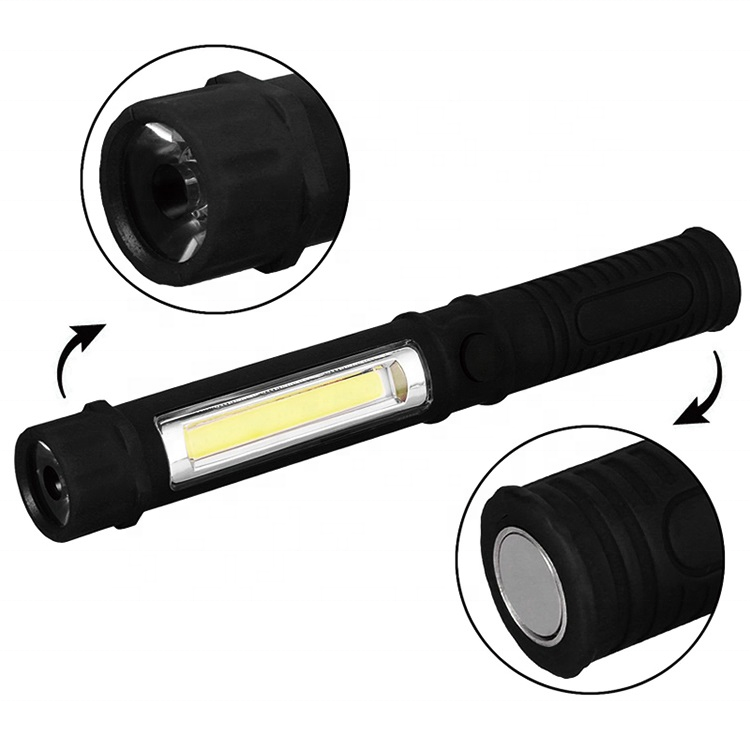 Multi functional Mini COB car maintenance worklight with magnet outdoor LED lighting pen shape portable flashlight work light