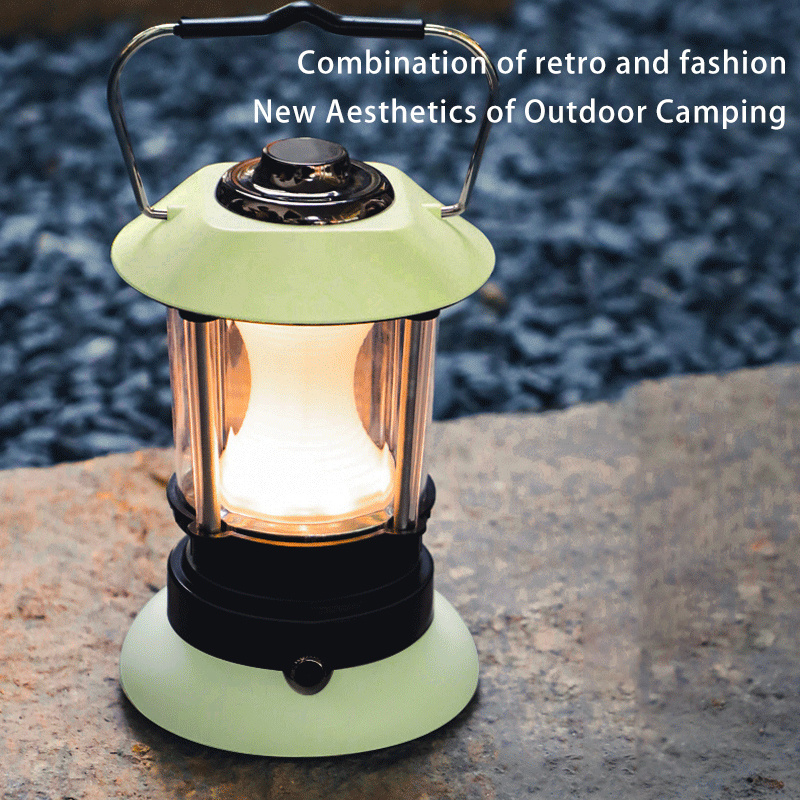 Portable Survival Lanterns Waterproof Retro Lantern Stepless Dimming rechargeable Outdoor Camping Lights