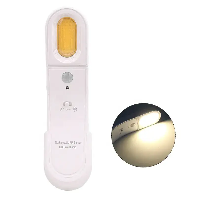 USB rechargeable fashionable motion sensor night light stick-on anywhere LED wall light for kids bedside stairs hallway bathroom