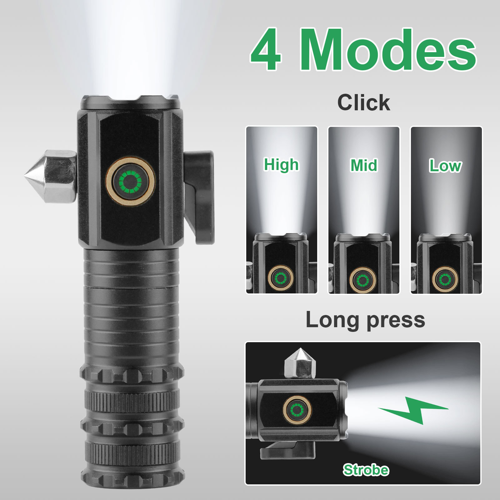 Mini 3XPG USB Rechargeable Multifunctional Flashlight 4Modes Portable Magnet Clip Led Work Torch For Emergency Camping Hiking