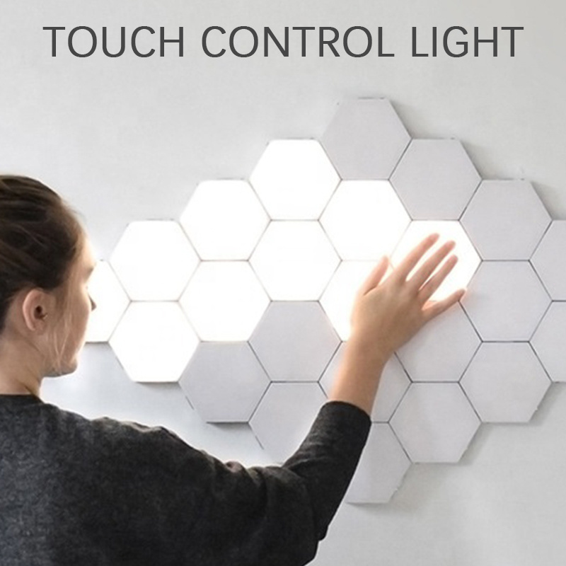 Orlite Smart Hexagon LED Lights Remote DIY Geometry Hex Light Touch Sensitive RGB Colorful Wall-Mounted Panels Puck Light