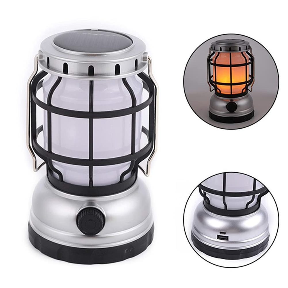 LED camping lantern lights usb solar rechargeable lamp waterproof multifunction power bank flashlight Camping light