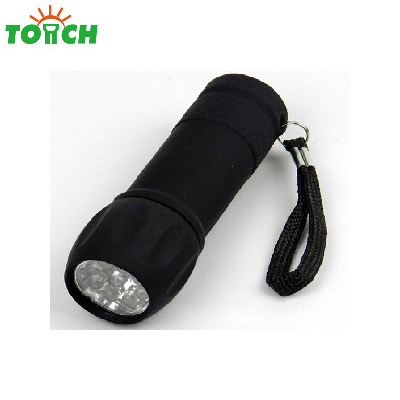 2023 Promotion Gift Torches Mini 9 Led Flashlights Torches Small Rechargeable Flashlight Camping AAA Emergency Torch Dry Battery