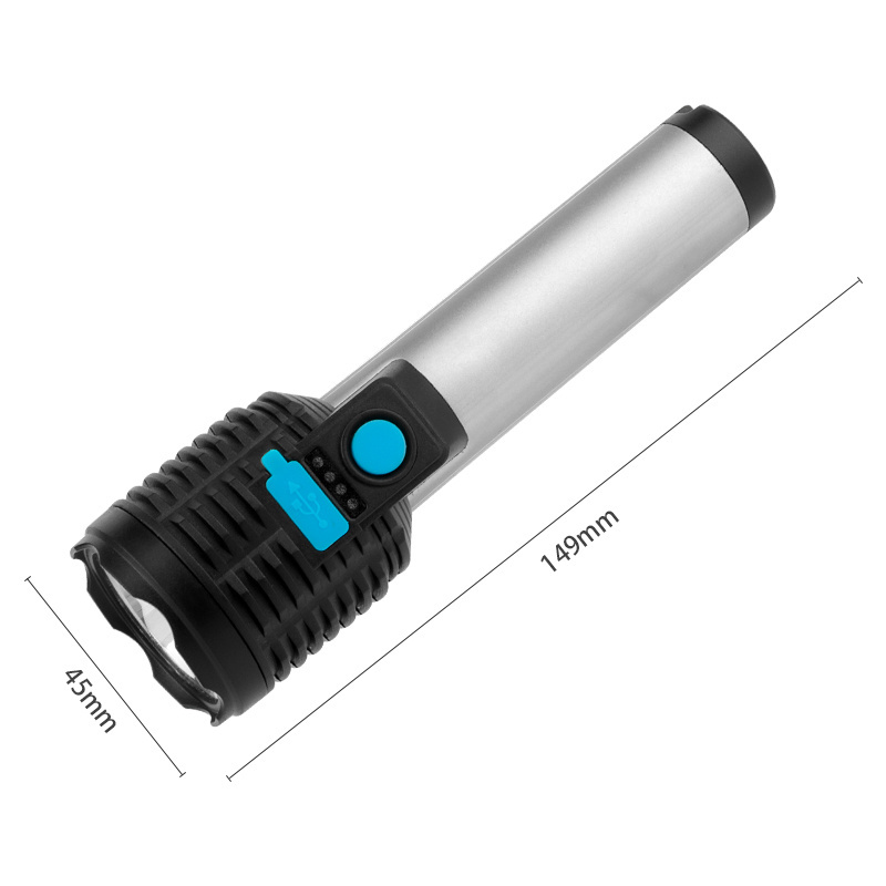 Orlite ABS Mini Waterproof Outdoor For Camping Hiking Emergency LED Torch Light  USB Rechargeable Plastic LED Flashlight