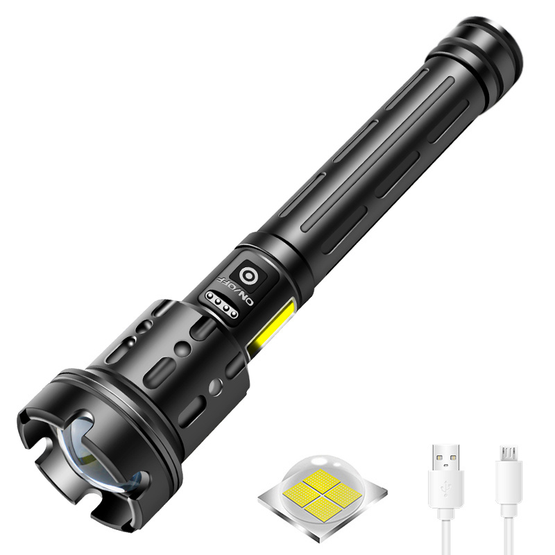 2022 High Power Led Flashlight Lumen XHP90 Flashlight USB Rechargeable P90.2 COB LED Flashlights Zoom Handheld Torch Light