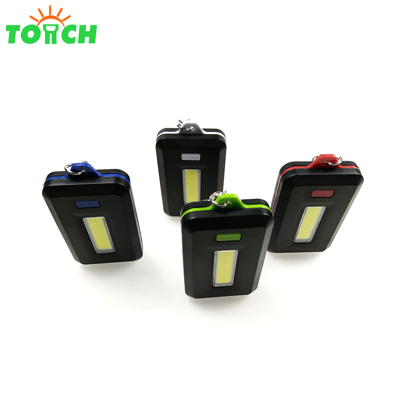 Mini COB LED Keychain Flashlight 3 Modes Key Chain Portable Keyring Flash Light Lamp Torch Pocket Emergency Light