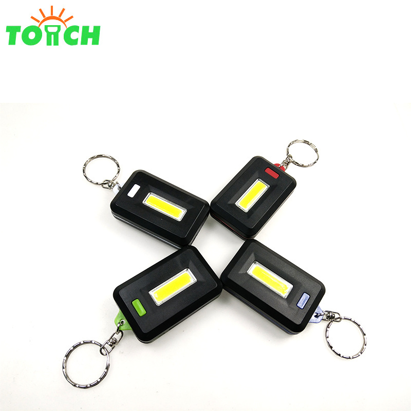 Mini COB LED Keychain Flashlight 3 Modes Key Chain Portable Keyring Flash Light Lamp Torch Pocket Emergency Light