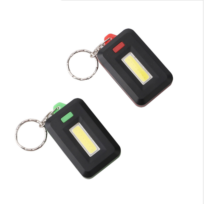 Mini COB LED Keychain Flashlight 3 Modes Key Chain Portable Keyring Flash Light Lamp Torch Pocket Emergency Light