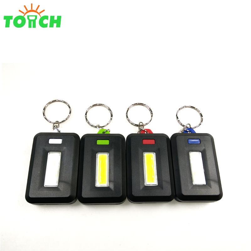 Mini COB LED Keychain Flashlight 3 Modes Key Chain Portable Keyring Flash Light Lamp Torch Pocket Emergency Light