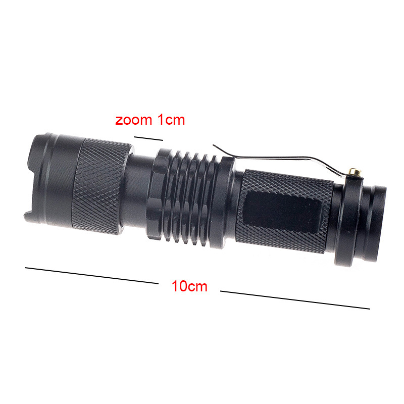 Waterproof Mini 395nm UV LED Flashlight Keychain Zoom Ultraviolet Purple Flashlights Torch Light For AA battery