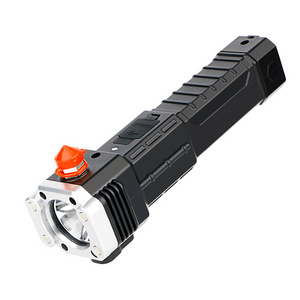 2022 High Power Rechargeable Torch Light with Hammer and Knife for Hiking Camping Multifunction LED Flashlight Orlite ABS