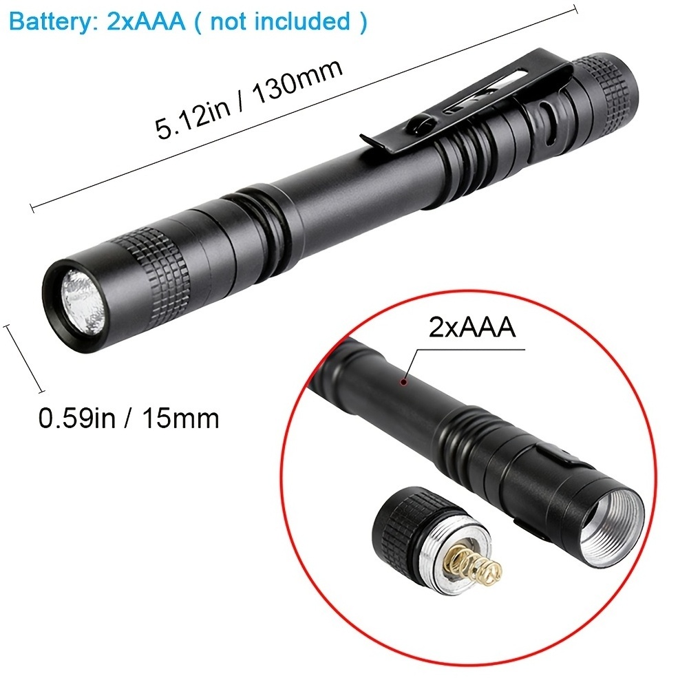 Mini LED Portable Pocket Penlight Light Weight Small Zoomable Flashlight Torch AAA Dry Battery Torch For Gift