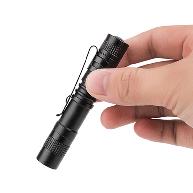 Mini LED flashlight battery powered handheld penlight tactical pocket flashlight with high lumen suitable for camping