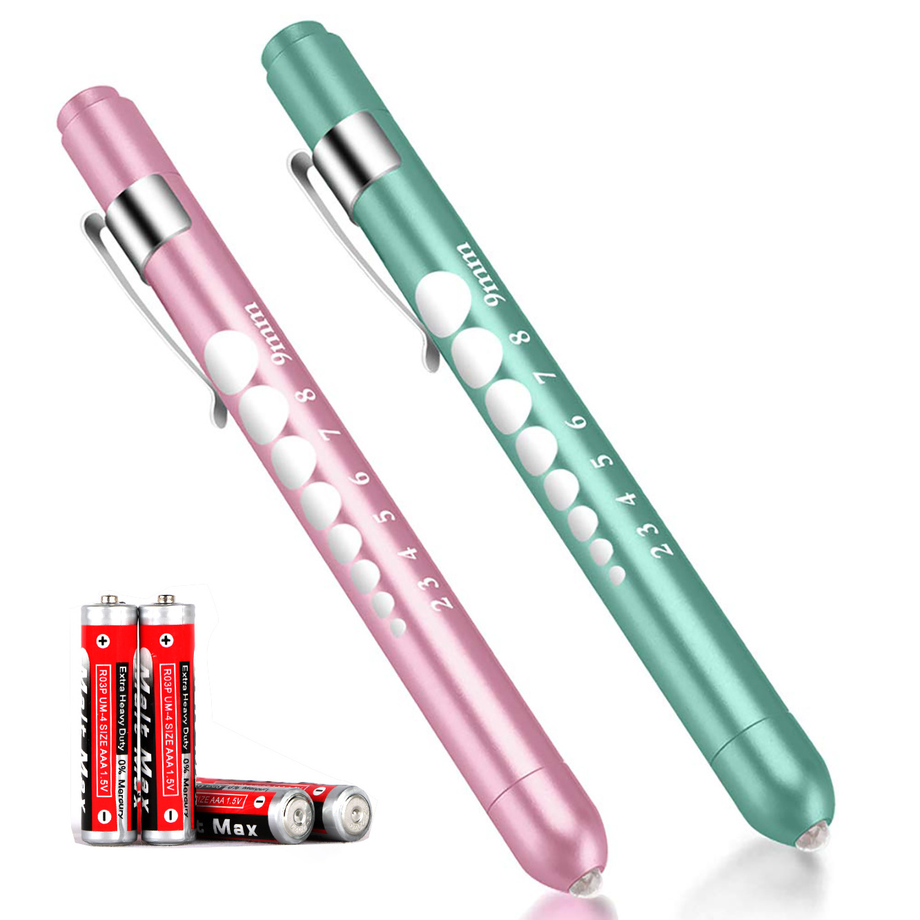 With Pupil Gauge for Nurses Students Doctors with Pocket Cli Reusable LED Medical Penlight EDC Flashlight 3*A Emergency 10000 10