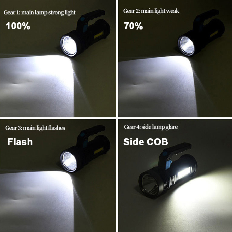 Portable Super Bright Flashlight Waterproof Handheld LED Flash Light High Power USB Rechargeable Torch Lights Lantern