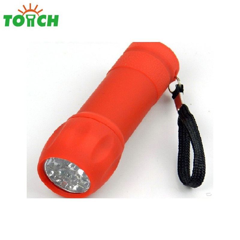 2023 Promotion Gift Torches Mini 9 Led Flashlights Torches Small Rechargeable Flashlight Camping AAA Emergency Torch Dry Battery