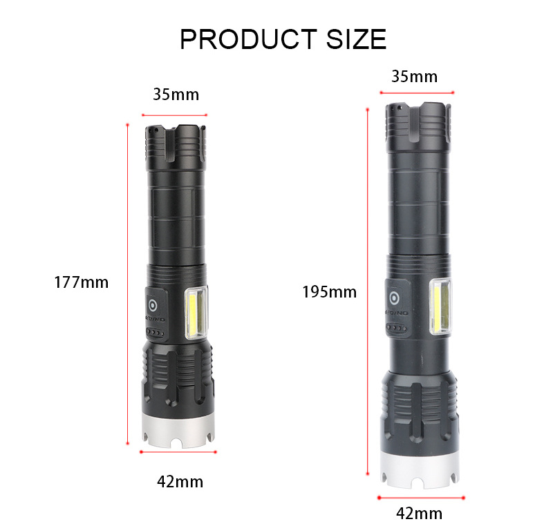 Powerful torch 1500 lumen flashlight waterproof  USB charging  flashlight multi function aluminum alloy  flashlight