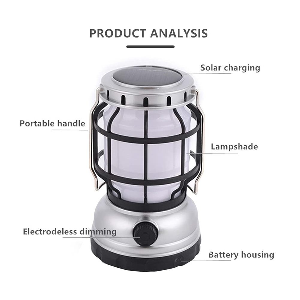 LED camping lantern lights usb solar rechargeable lamp waterproof multifunction power bank flashlight Camping light