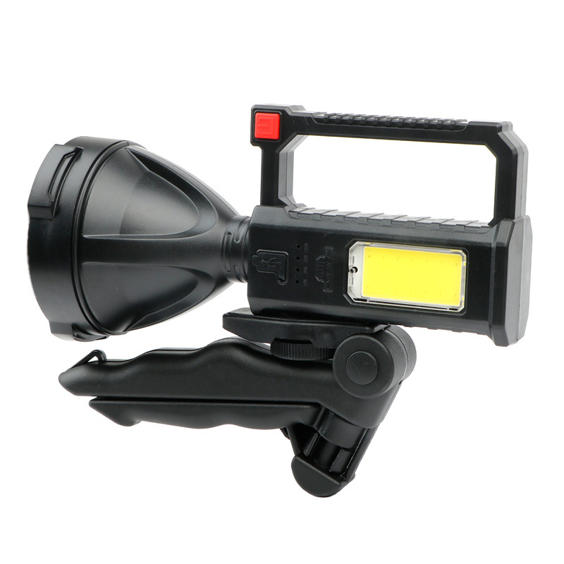 Waterproof high lumen ABS flashlight usb rechargeable led torch work lamp stand service hand light torches with holder