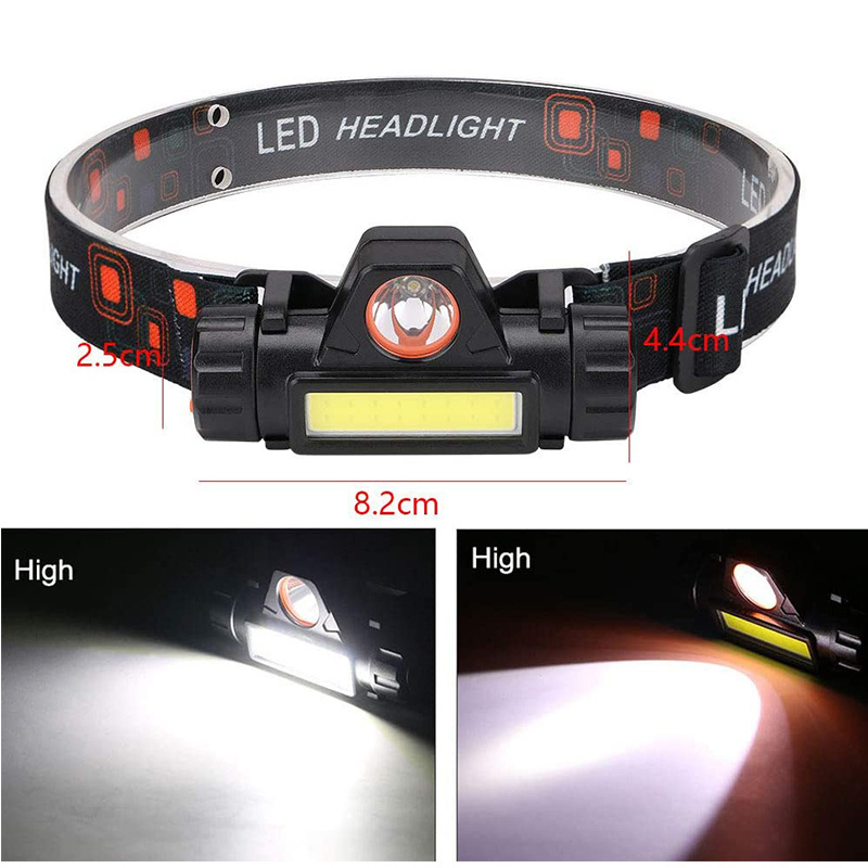 Waterproof Mini LED Headlamp USB Rechargeable COB Headlights Light weight Camping Broad Head Flash light with magnet magnetic