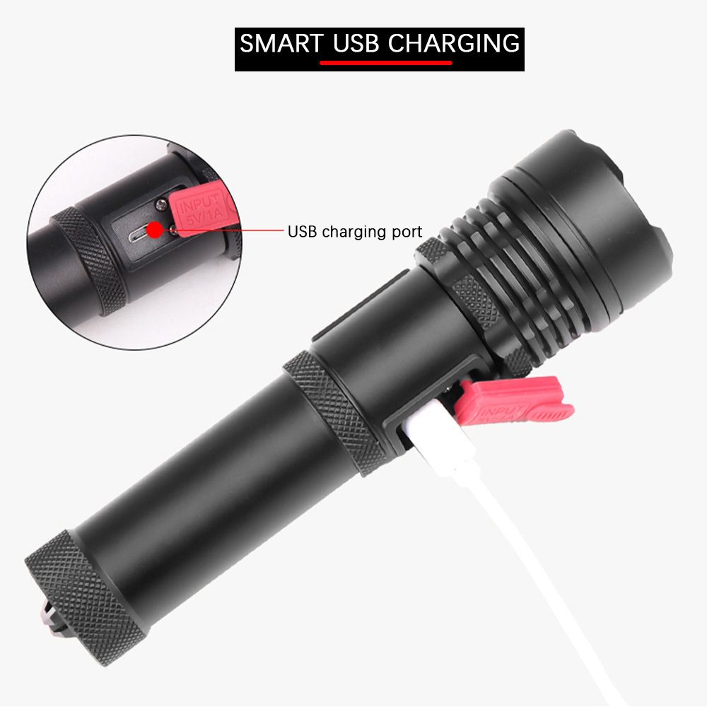 Orlite Rechargeable Flashlights 3000 High Lumens Super Bright Zoomable LED Flashlight Waterproof Tactical Flashlight