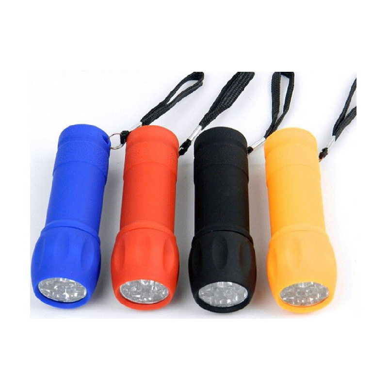 2023 Promotion Gift Torches Mini 9 Led Flashlights Torches Small Rechargeable Flashlight Camping AAA Emergency Torch Dry Battery