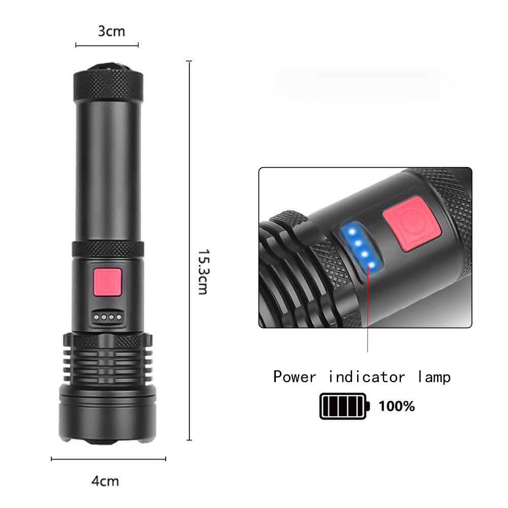 Orlite Rechargeable Flashlights 3000 High Lumens Super Bright Zoomable LED Flashlight Waterproof Tactical Flashlight