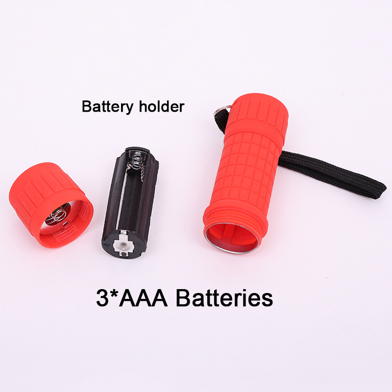 Mini Flashlight 3*AAA Small Plastic 9 LED Flashlights Emergency Torch Light for Gift